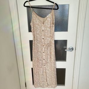 Floral Spaghetti Strap Maxi Button Down Summer Dress